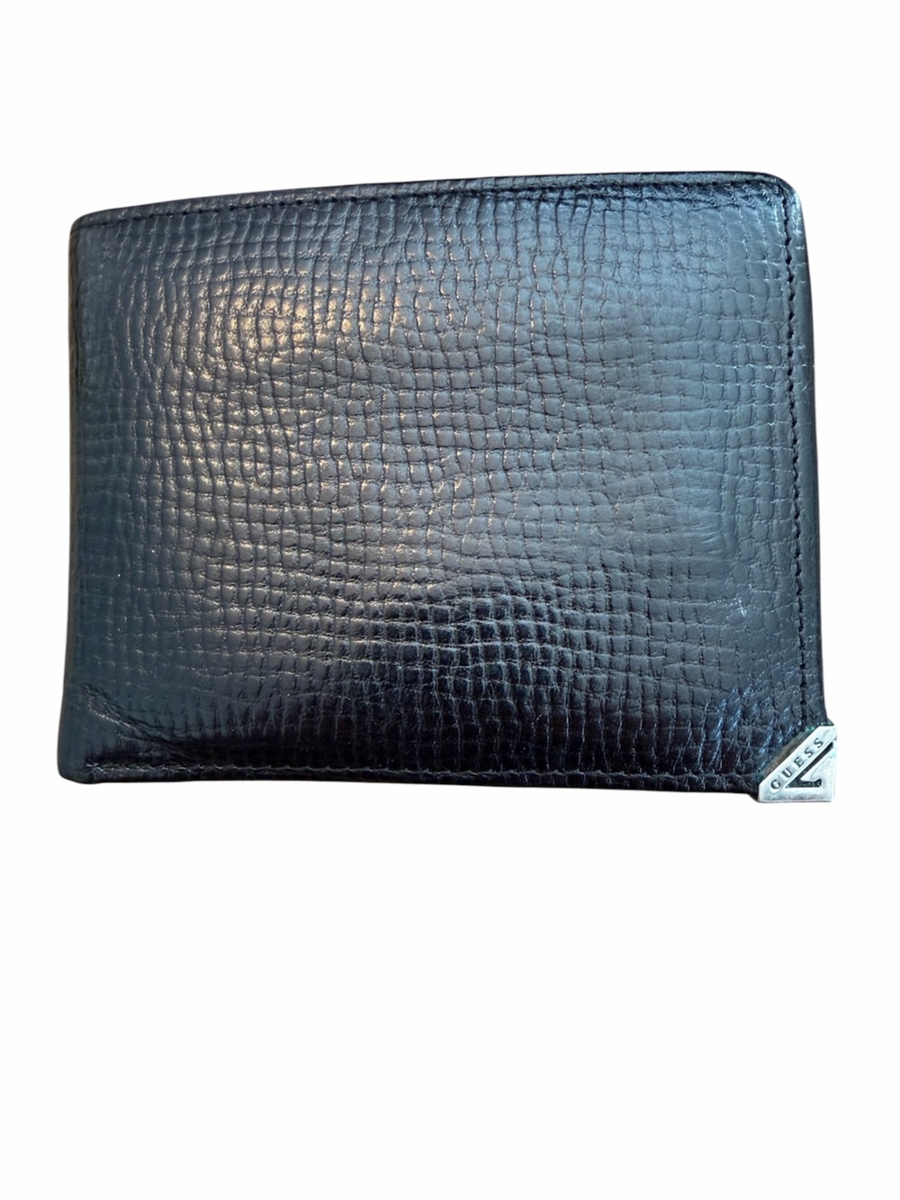 Guess Brand Black Crocodile Textured Leather Men’s Wallet